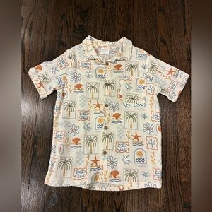 Kids Tropical Adventure Button Down Shirt Size 8